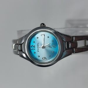 Fossil ES 9466 Turquoise Blue Dial Silver Stainless Steel Watch